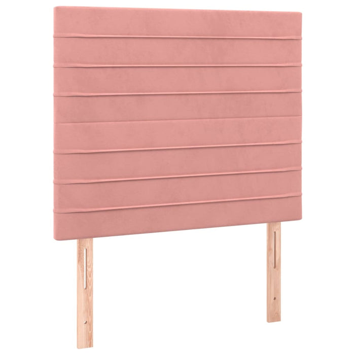 Pat box spring cu saltea, roz, 90x200 cm, catifea - WALTI WALTI