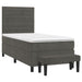 Pat box spring cu saltea, gri închis, 100x200 cm, catifea - WALTI WALTI