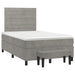 Pat continental cu saltea, gri deschis, 120x200 cm, catifea - WALTI WALTI