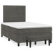 Pat box spring cu saltea, gri închis, 120x200 cm, catifea - WALTI WALTI