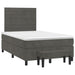 Pat box spring cu saltea, gri închis, 120x200 cm, catifea - WALTI WALTI
