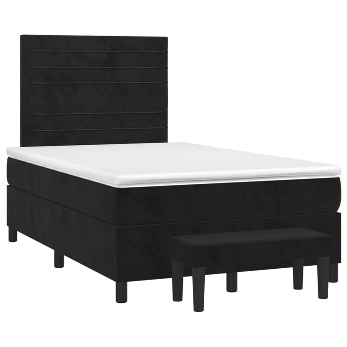 Pat box spring cu saltea, negru, 120x200 cm, catifea - WALTI WALTI