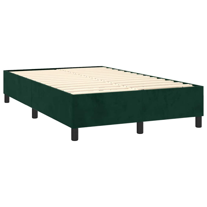 Pat box spring cu saltea, verde închis, 120x200 cm, catifea WALTI