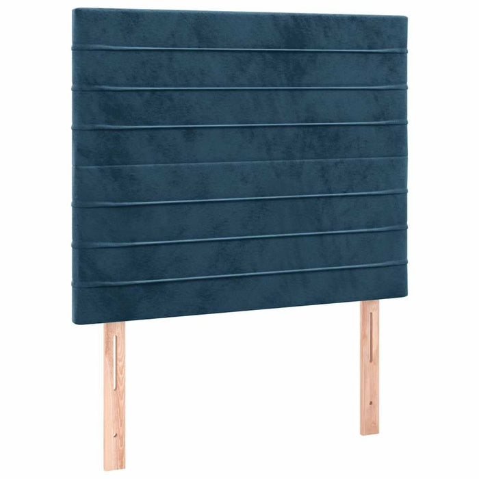 Pat box spring cu saltea, albastru închis, 120x200 cm, catifea - WALTI WALTI