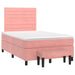 Pat box spring cu saltea, roz, 120x200 cm, catifea - WALTI WALTI