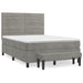 Pat box spring cu saltea, gri deschis, 140x190 cm, catifea - WALTI WALTI