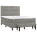 Pat box spring cu saltea, gri deschis, 140x190 cm, catifea - WALTI WALTI