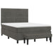 Pat box spring cu saltea, gri închis, 140x190 cm, catifea - WALTI WALTI