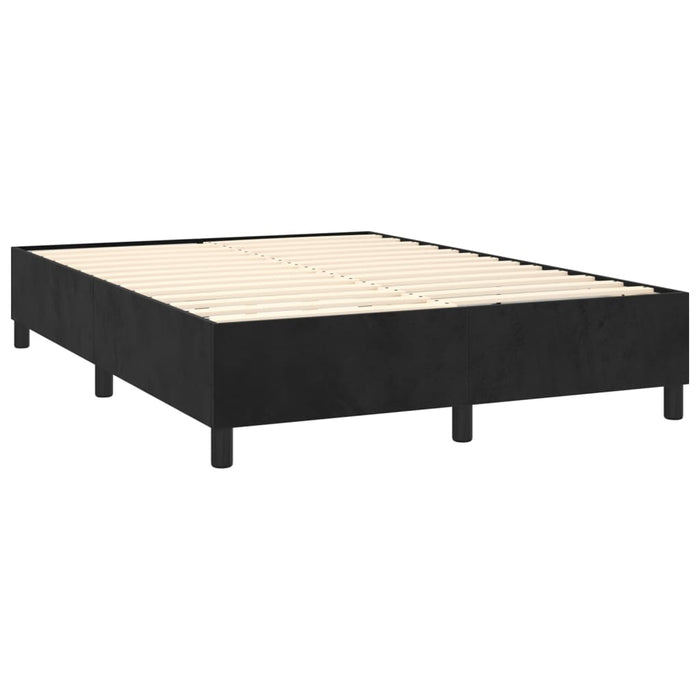 Pat box spring cu saltea, negru, 140x190 cm, catifea - WALTI WALTI