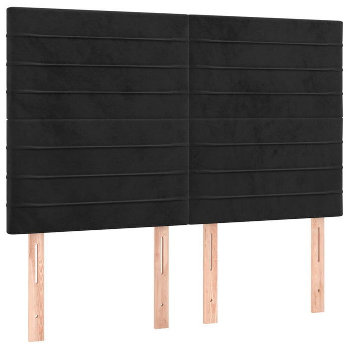 Pat box spring cu saltea, negru, 140x190 cm, catifea - WALTI WALTI