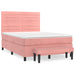 Pat box spring cu saltea, roz, 140x190 cm, catifea - WALTI WALTI