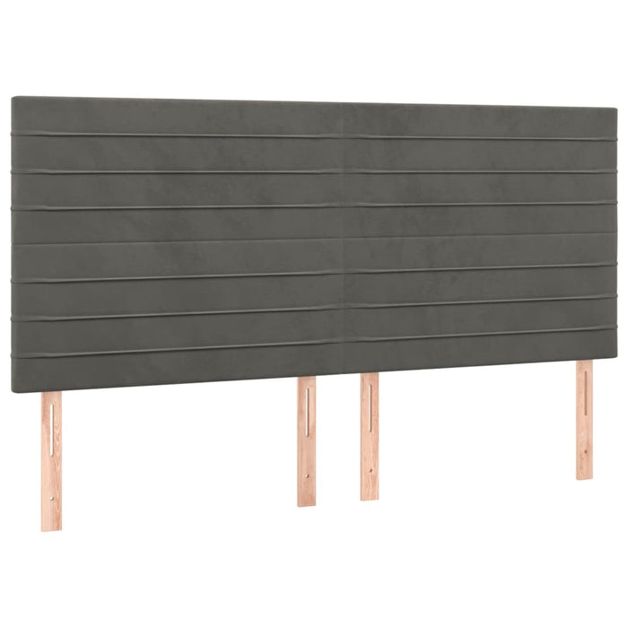 Pat box spring cu saltea, gri închis, 160x200 cm, catifea - WALTI WALTI