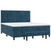 Pat box spring cu saltea, albastru închis, 160x200 cm, catifea - WALTI WALTI