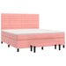 Pat box spring cu saltea, roz, 160x200 cm, catifea - WALTI WALTI