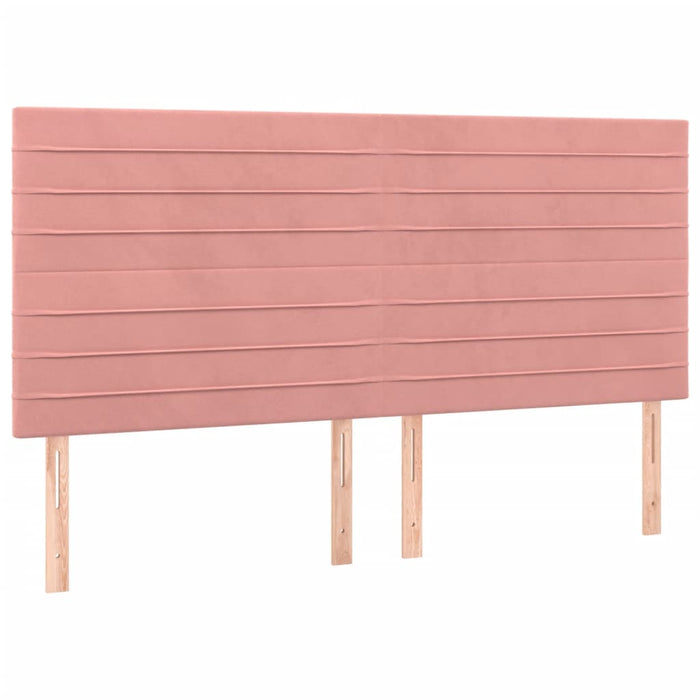 Pat box spring cu saltea, roz, 160x200 cm, catifea - WALTI WALTI