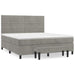 Pat box spring cu saltea, gri deschis, 180x200 cm, catifea - WALTI WALTI