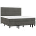 Pat box spring cu saltea, gri închis, 180x200 cm, catifea - WALTI WALTI