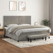 Pat box spring cu saltea, gri deschis, 200x200 cm, catifea - WALTI WALTI