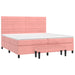 Pat box spring cu saltea, roz, 200x200 cm, catifea - WALTI WALTI