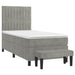 Pat box spring cu saltea, gri deschis, 90x190 cm, catifea - WALTI WALTI
