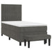 Pat box spring cu saltea, gri închis, 90x190 cm, catifea - WALTI WALTI