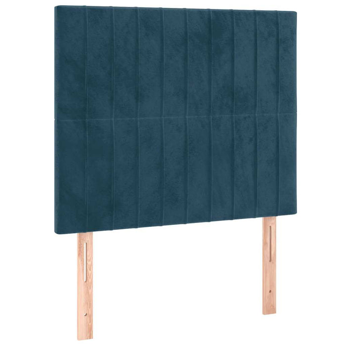 Pat box spring cu saltea, albastru închis, 90x190 cm, catifea - WALTI WALTI