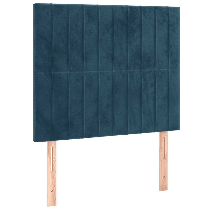 Pat box spring cu saltea, albastru închis, 90x200 cm, catifea - WALTI WALTI