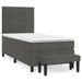 Pat box spring cu saltea, gri închis, 100x200 cm, catifea - WALTI WALTI