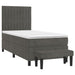 Pat box spring cu saltea, gri închis, 100x200 cm, catifea - WALTI WALTI