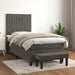 Pat box spring cu saltea, gri închis, 100x200 cm, catifea - WALTI WALTI