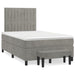 Pat continental cu saltea, gri deschis, 120x200 cm, catifea - WALTI WALTI