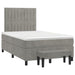 Pat continental cu saltea, gri deschis, 120x200 cm, catifea - WALTI WALTI