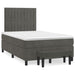 Pat box spring cu saltea, gri închis, 120x200 cm, catifea - WALTI WALTI