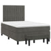 Pat box spring cu saltea, gri închis, 120x200 cm, catifea - WALTI WALTI