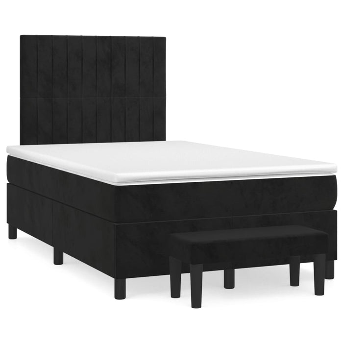 Pat box spring cu saltea, negru, 120x200 cm, catifea - WALTI WALTI
