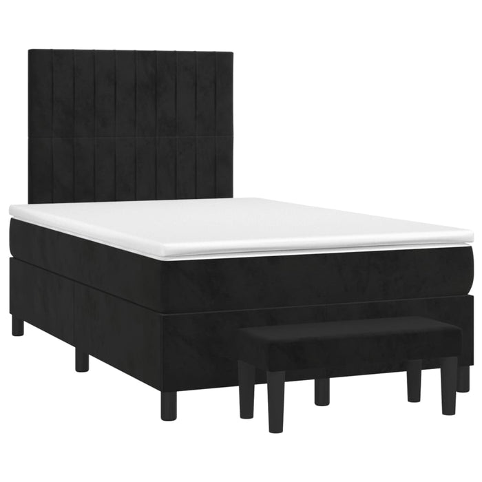 Pat box spring cu saltea, negru, 120x200 cm, catifea - WALTI WALTI