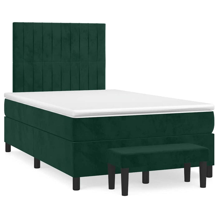 Pat box spring cu saltea, verde închis, 120x200 cm, catifea - WALTI WALTI
