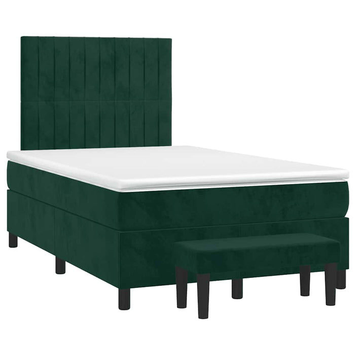 Pat box spring cu saltea, verde închis, 120x200 cm, catifea - WALTI WALTI