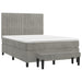 Pat box spring cu saltea, gri deschis, 140x200 cm, catifea - WALTI WALTI