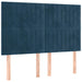Pat box spring cu saltea, albastru închis, 140x200 cm, catifea - WALTI WALTI