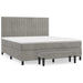 Pat box spring cu saltea, gri deschis, 160x200 cm, catifea - WALTI WALTI