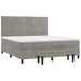 Pat box spring cu saltea, gri deschis, 160x200 cm, catifea - WALTI WALTI