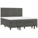 Pat box spring cu saltea, gri închis, 160x200 cm, catifea - WALTI WALTI