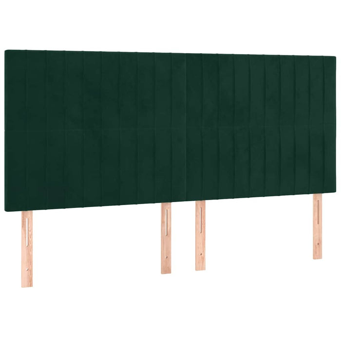 Pat box spring cu saltea, verde închis, 160x200 cm, catifea - WALTI WALTI