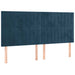 Pat box spring cu saltea, albastru închis, 160x200 cm, catifea - WALTI WALTI