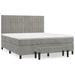 Pat box spring cu saltea, gri deschis, 180x200 cm, catifea - WALTI WALTI