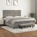 Pat box spring cu saltea, gri deschis, 180x200 cm, catifea - WALTI WALTI