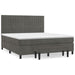 Pat box spring cu saltea, gri închis, 180x200 cm, catifea - WALTI WALTI