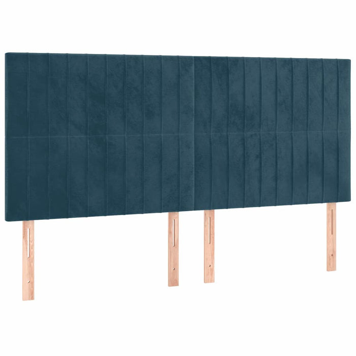 Pat box spring cu saltea, albastru închis, 180x200 cm, catifea - WALTI WALTI