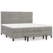 Pat box spring cu saltea, gri deschis, 200x200 cm, catifea - WALTI WALTI